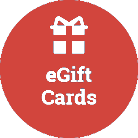 a red circle with the words egift cards on it