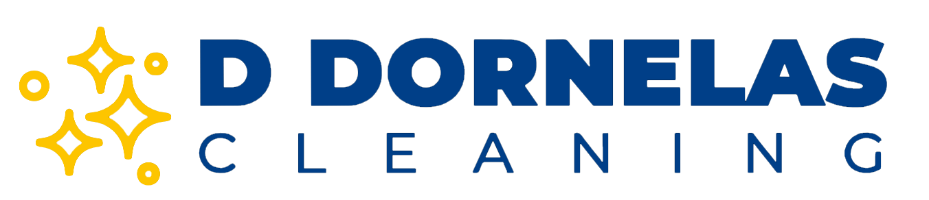 A blue and yellow logo for d dornelas cleaning