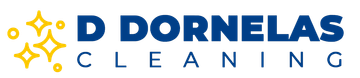 A blue and yellow logo for d dornelas cleaning