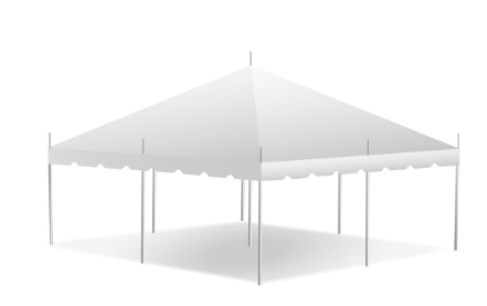 A white tent is sitting on top of a white surface.