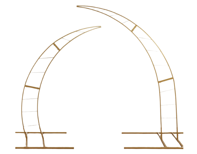 A drawing of a metal arch on a white background