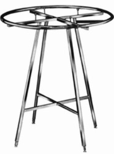 A black and white drawing of a stainless steel table frame