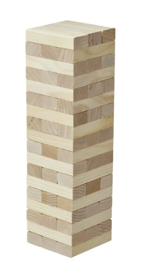 A stack of wooden blocks stacked on top of each other on a white background.