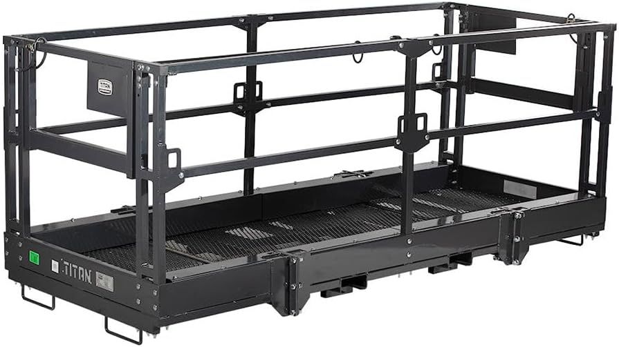 A black metal crate with a fence around it on a white background.