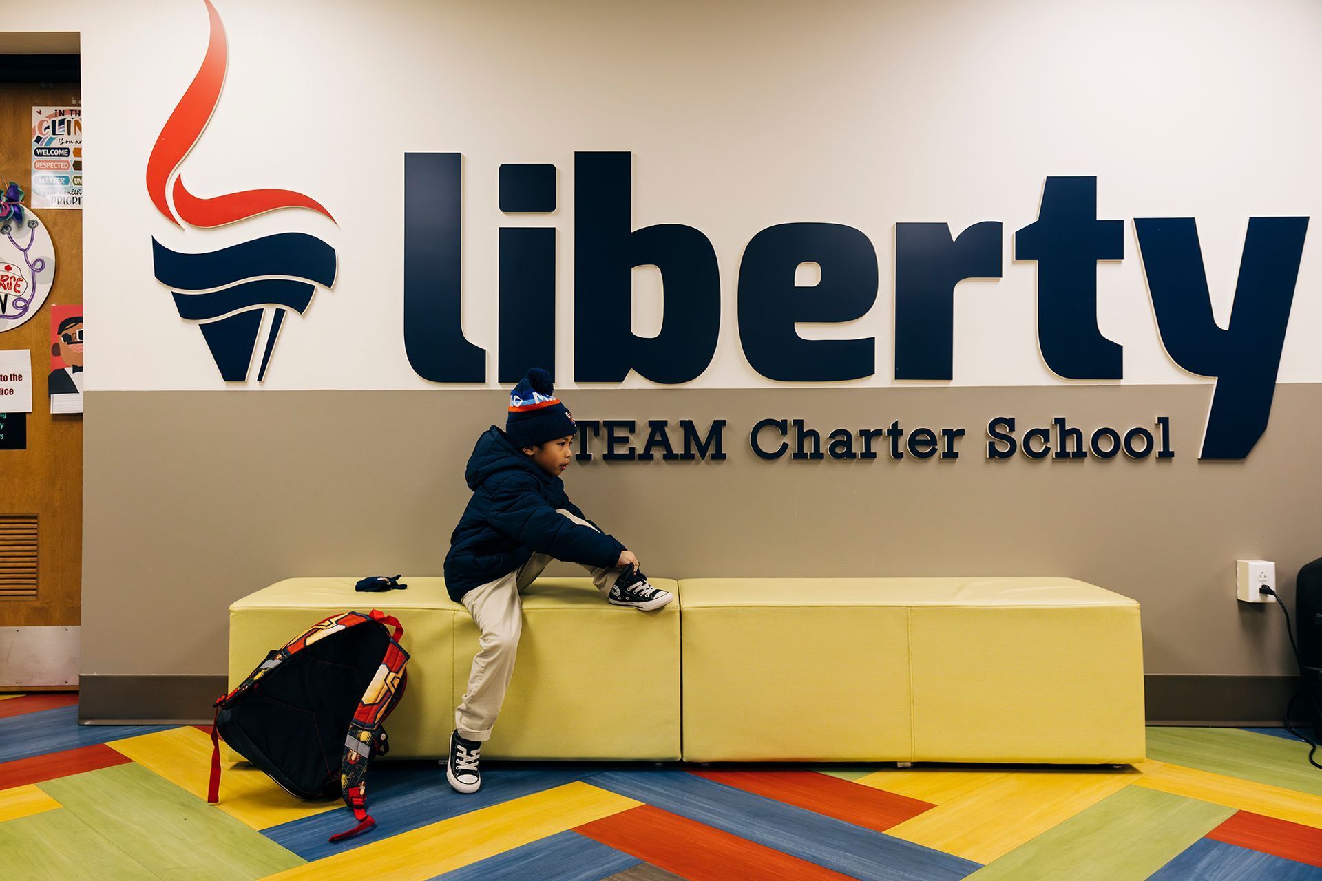 Liberty STEAM Charter School hallway.
