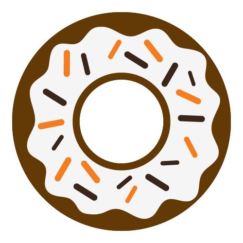 Vanilla Dunkin donut icon.