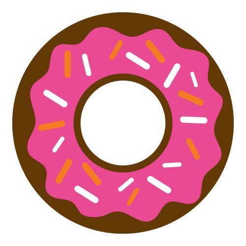 Strawberry Dunkin donut icon.