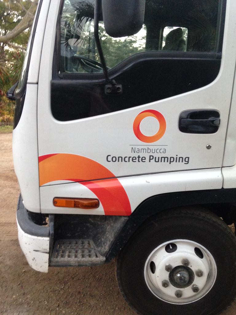 White Truck With Nautilus Concrete Pumping Logo— Nambucca Concrete Pumping in Nambucca Heads, NSW