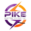 A logo for pike electric group llc with a lightning bolt