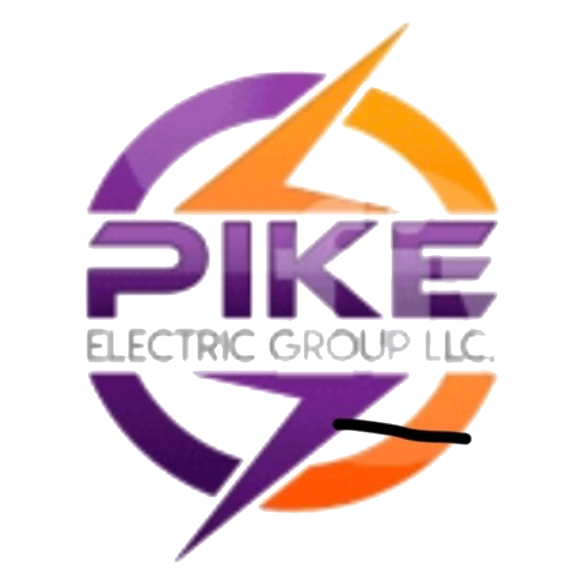 A logo for pike electric group llc with a lightning bolt