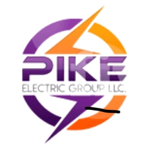 A logo for pike electric group llc with a lightning bolt