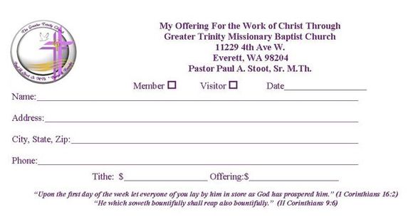 Giving and Donations — Trinity Baptist Church