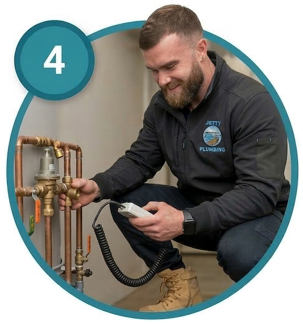 Jetty Plumbing plumber performing quality pipe repair work at a Coffs Harbour home.