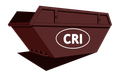 A brown dumpster with the word cri written on it