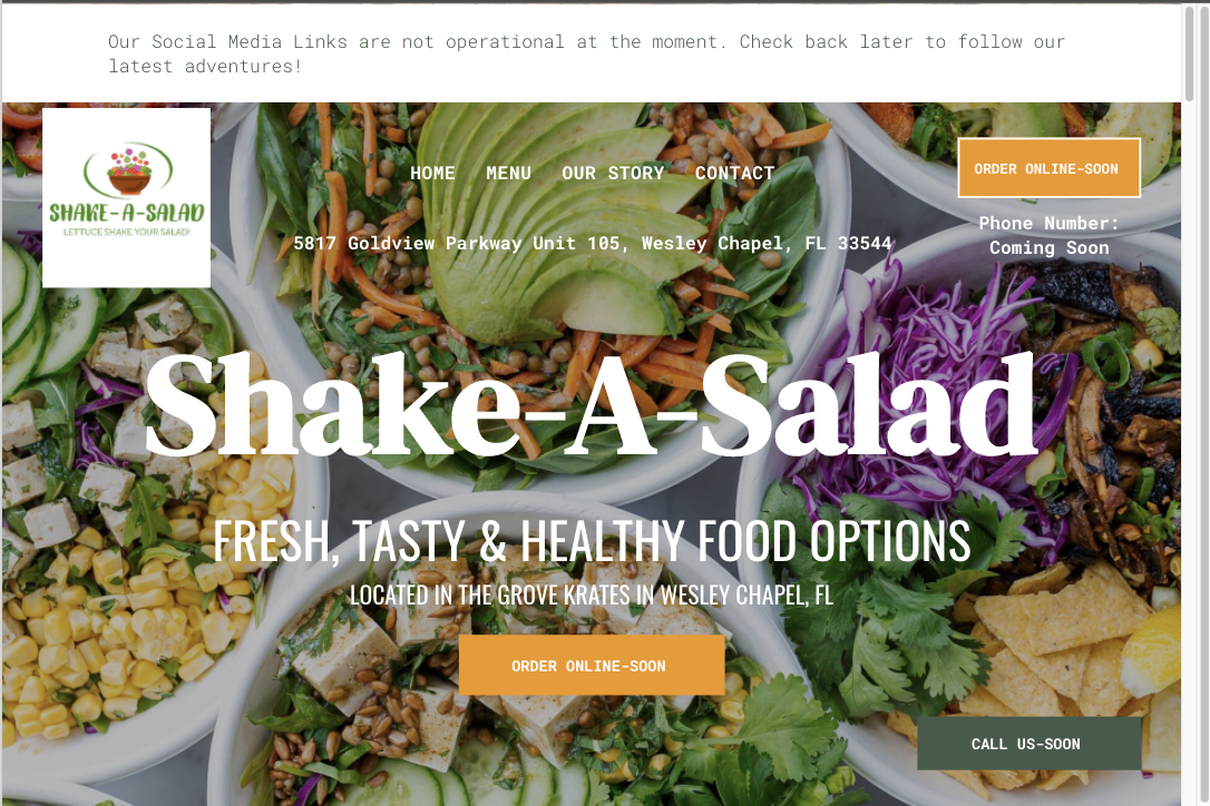 Salad Restaurant Website