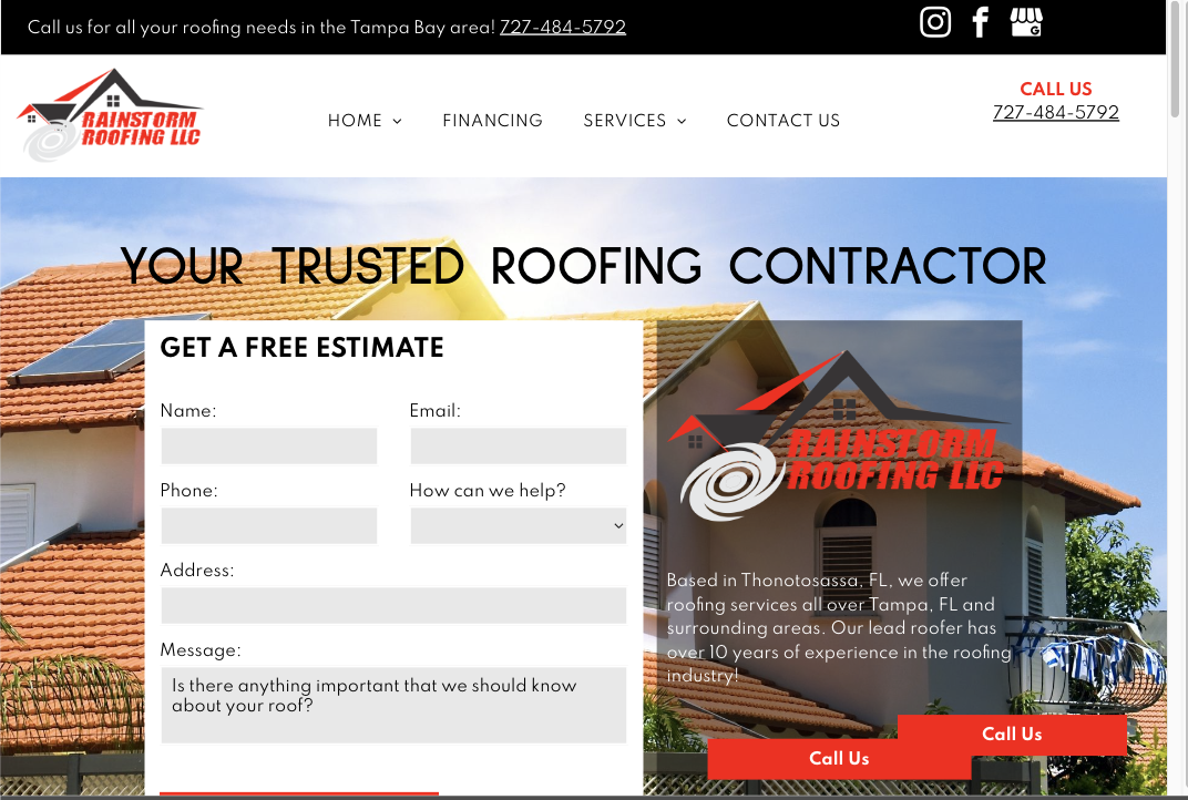 Roofing Website