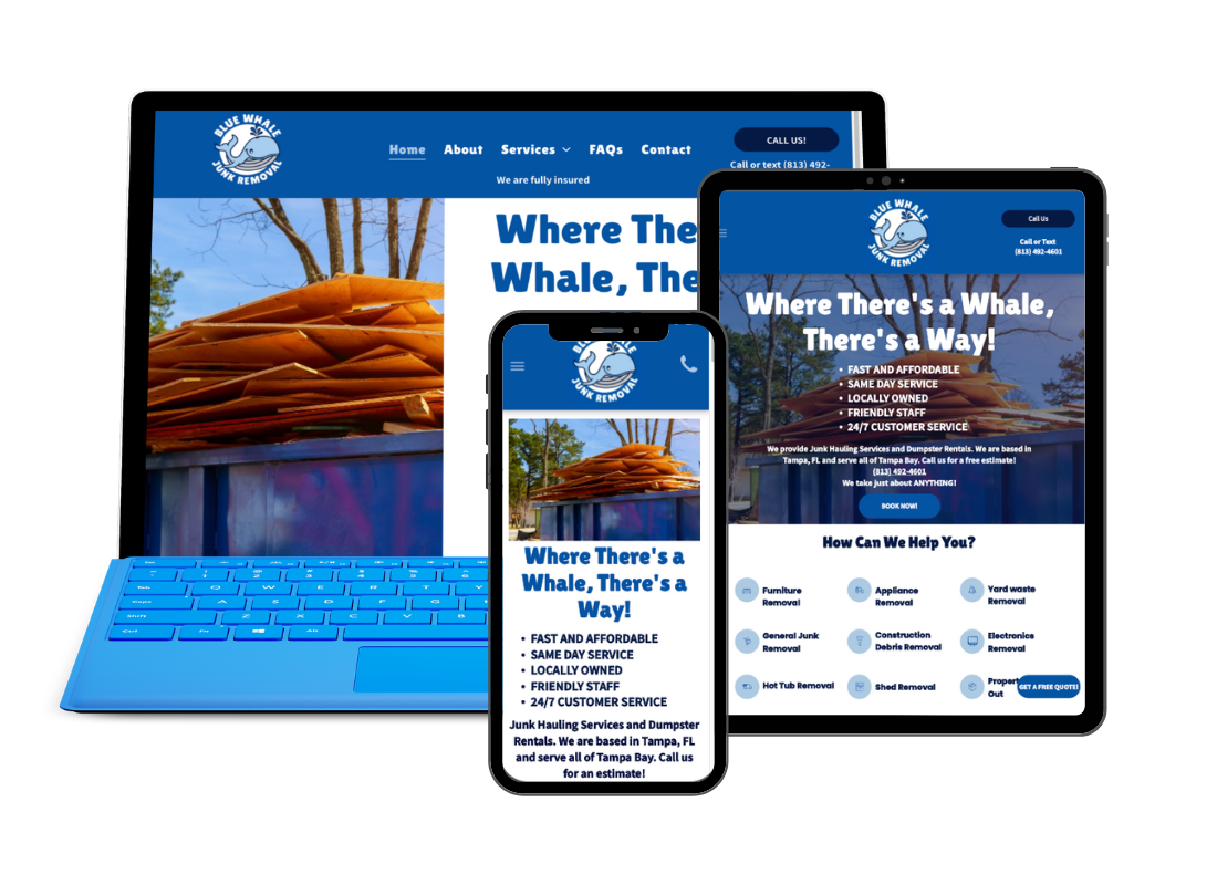 Blue Whale Junk Removal Website Design