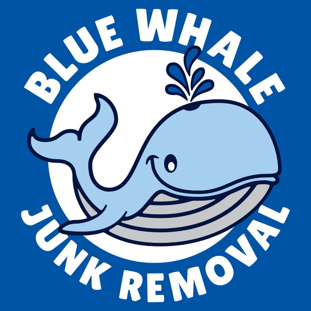 Blue whale cartoon with text 