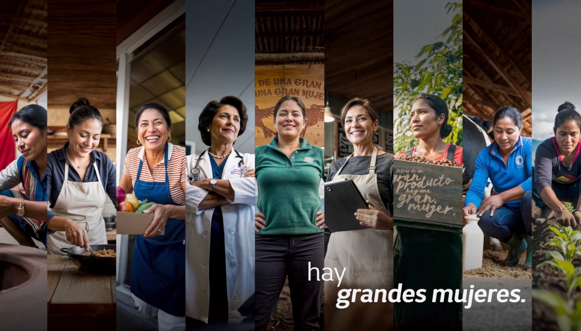 Un grupo de mujeres están paradas una al lado de la otra en un collage de fotografías.