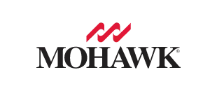 The Mohawk brand logo featuring red stylized waves above the black, serif text "MOHAWK."