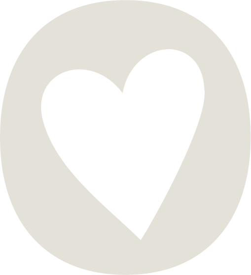 Et hvidt hjerte i en rød cirkel på en hvid baggrund.