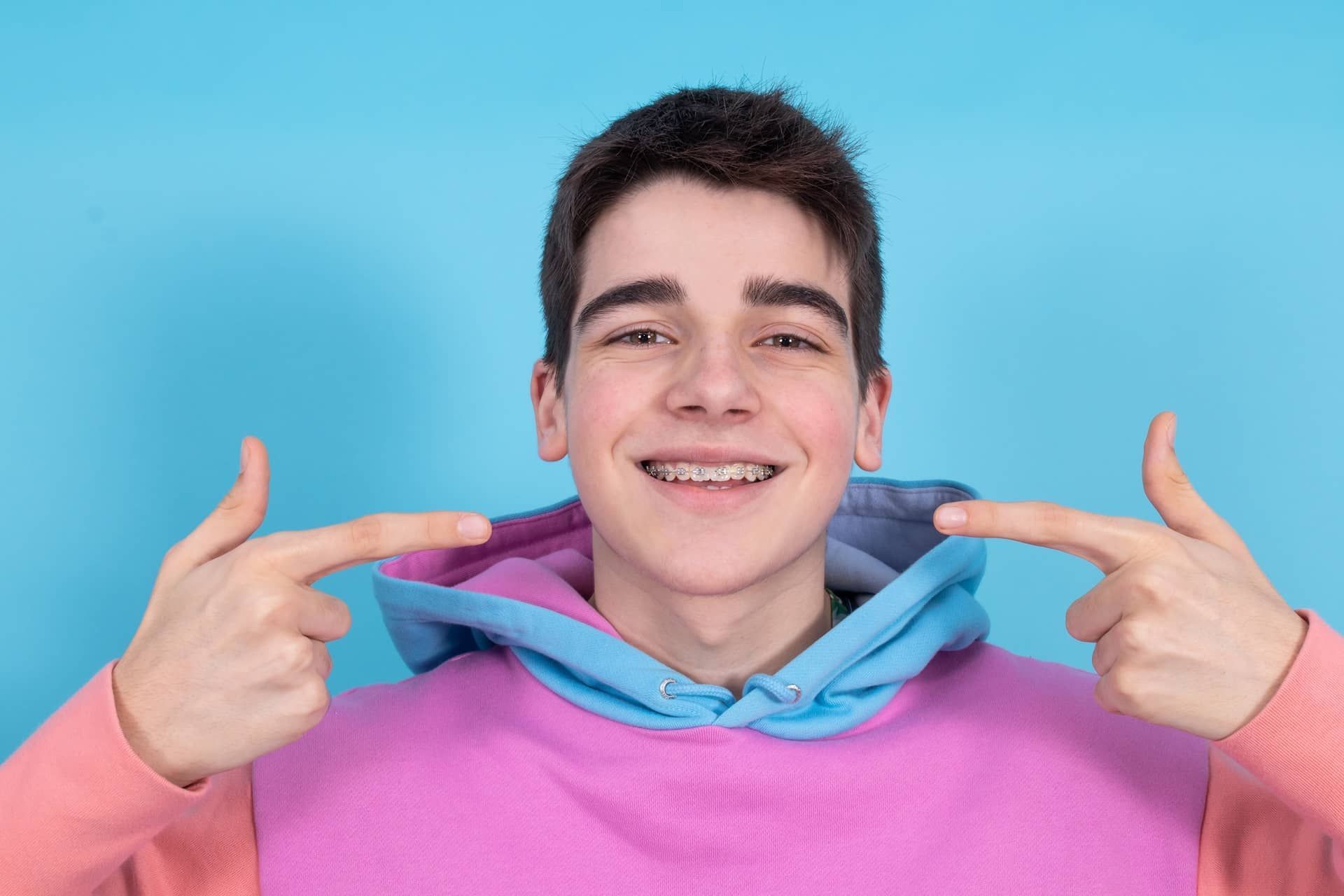 A boy with children's braces