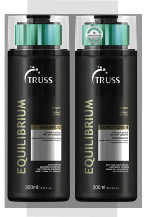 Dos botellas de champú y acondicionador Truss Equilibrium