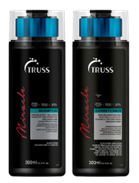 Dos botellas de champú y acondicionador Truss Miracle sobre un fondo blanco.