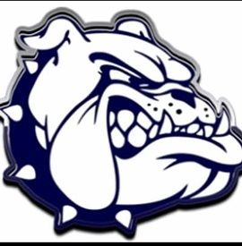 Beth Center Blue-and-white bulldog mascot logo with a snarling face and spiked collar