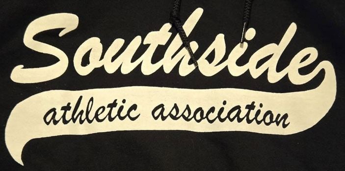 Southside Athletic Association logo in cream script on a black background