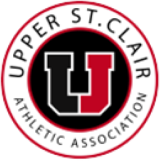 Upper St. Clair Athletic Association logo with a red and black U emblem in a circular seal