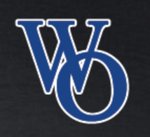 Blue and white overlapping W and O letters logo on a dark background