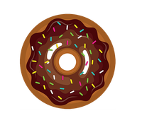 a chocolate donut with sprinkles on it on a white background