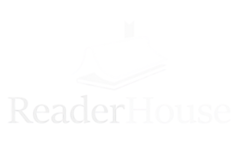 ReaderHouse logo: A stylized open book beneath a lightbulb, with the name 