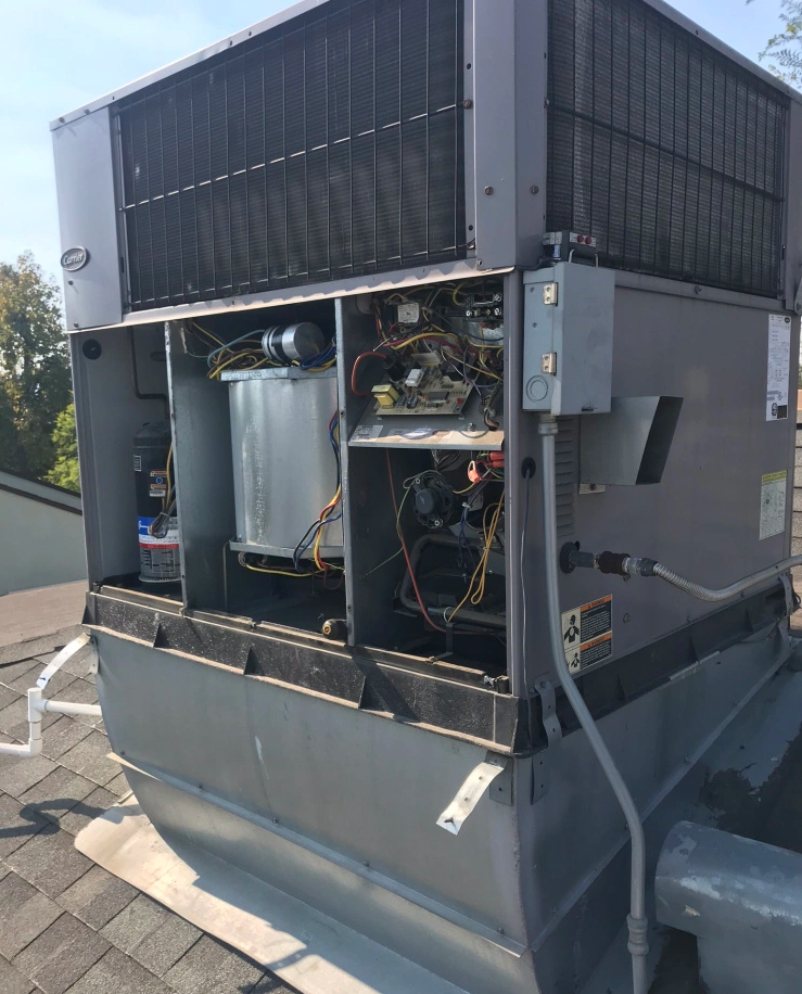 American Standard — Gray AC Unit Installed Outside in North Hollywood, CA