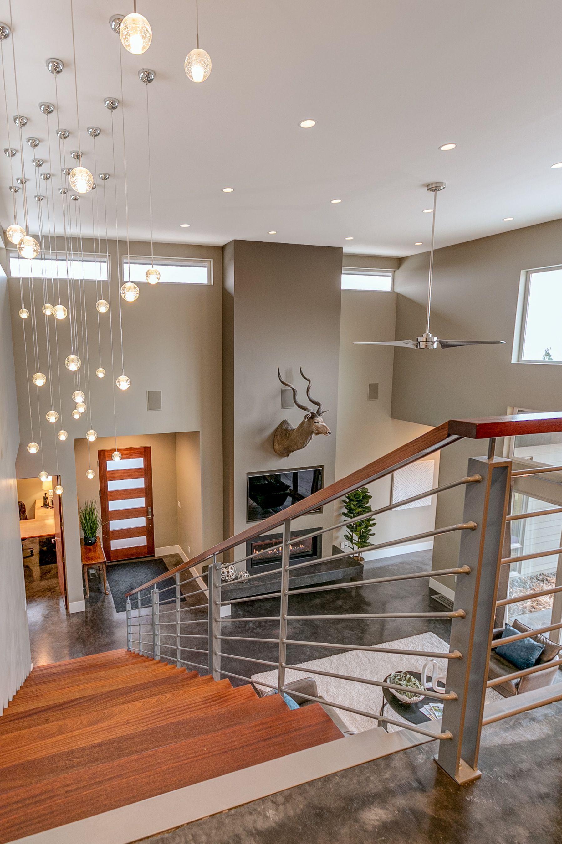 A staircase leading up to the second floor of a house.