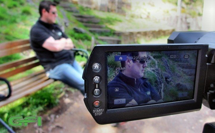 Psychic Greg Riley during filming on Ghost File Investigations