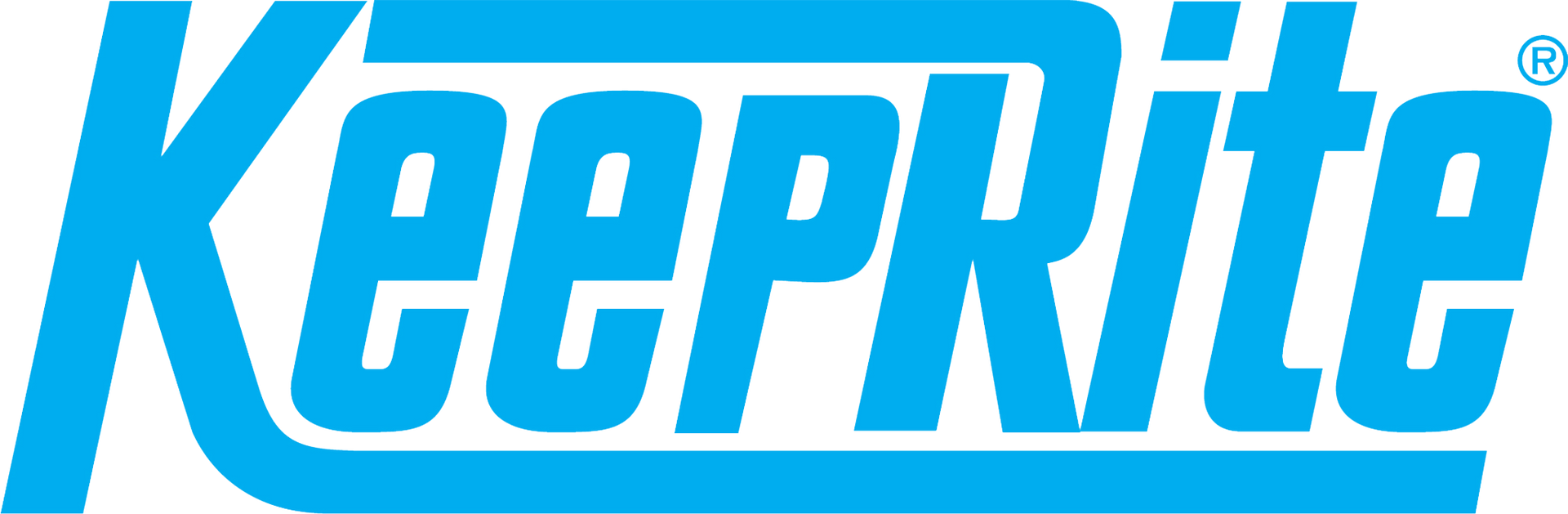 Un logo Keeprite bleu sur fond blanc