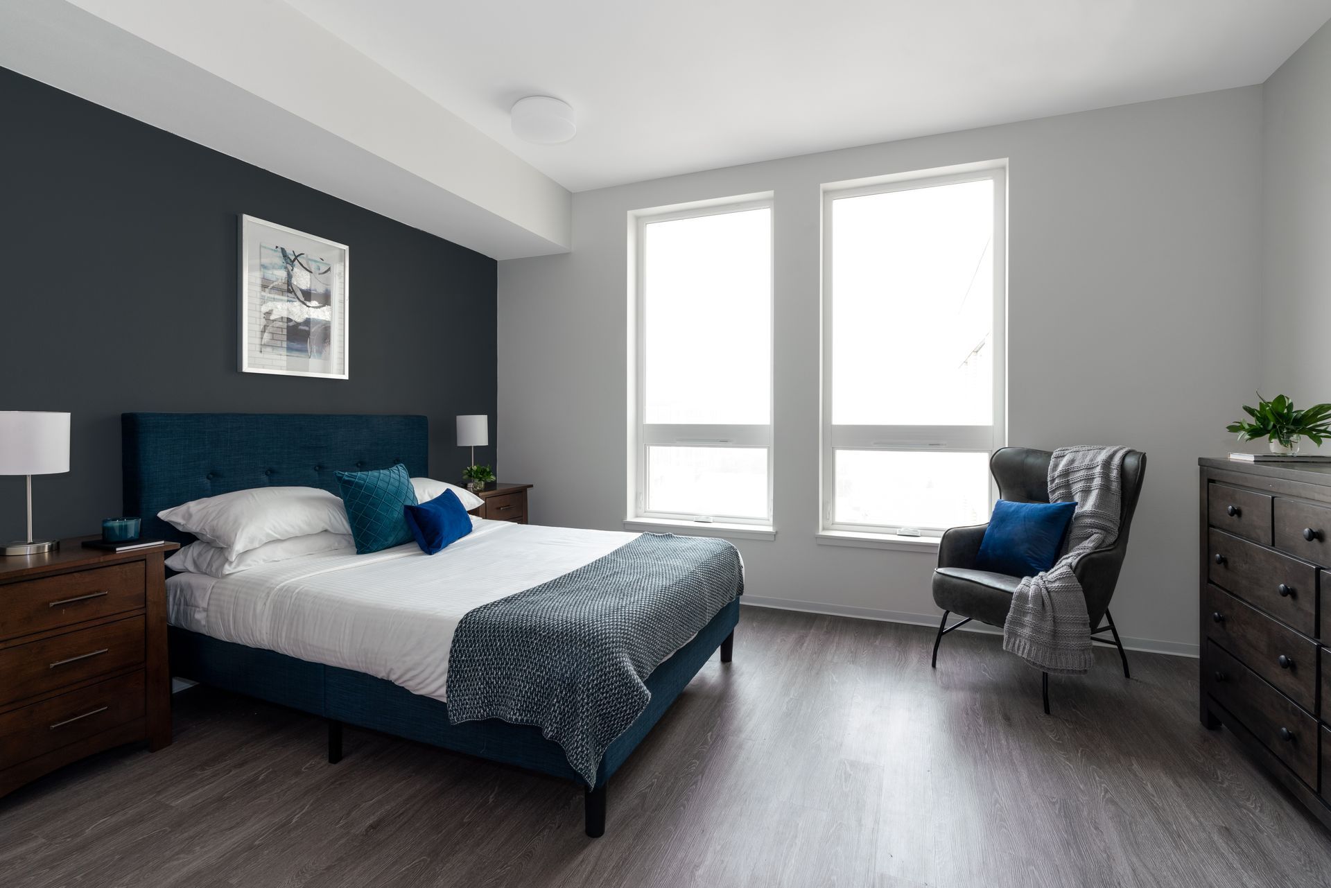 bed area showing plenty of natural lighting - alternate angle