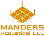 Orange logo with a geometric grid shape and the text "MANDERS Acoustical LLC".