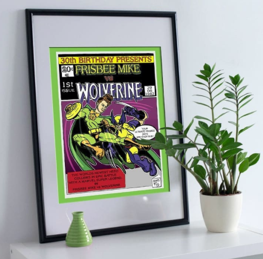 GK Marketing Online | A framed poster of frisbee mike vs wolverine