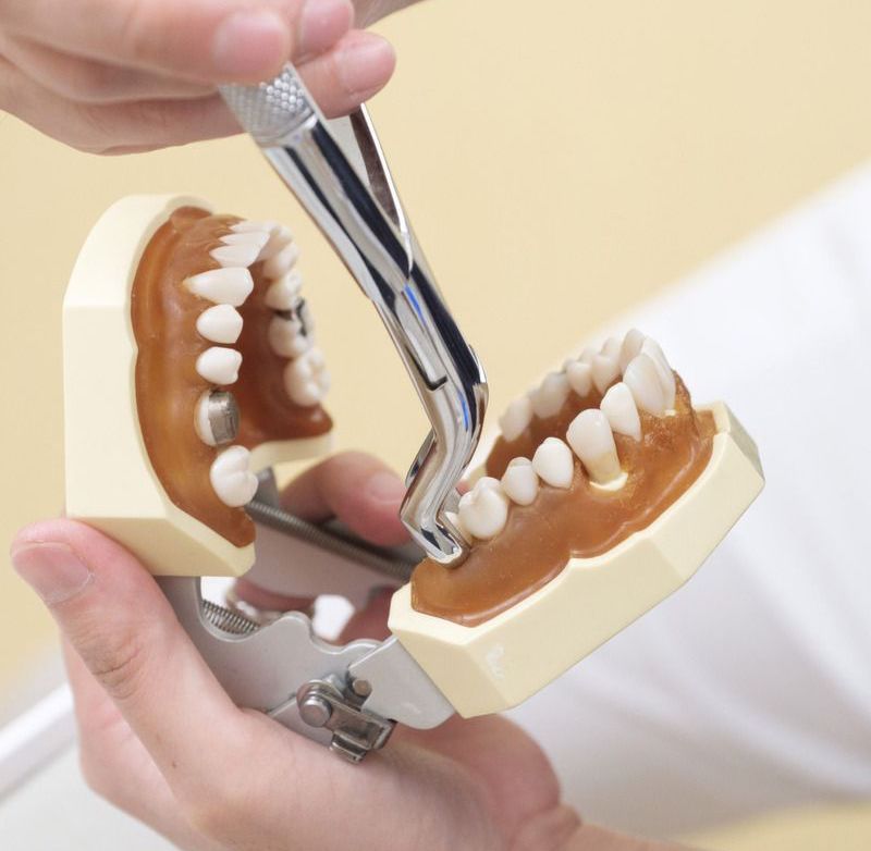 Patient taking a dental exam