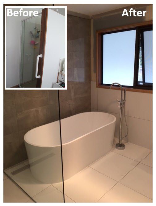 before and after tub