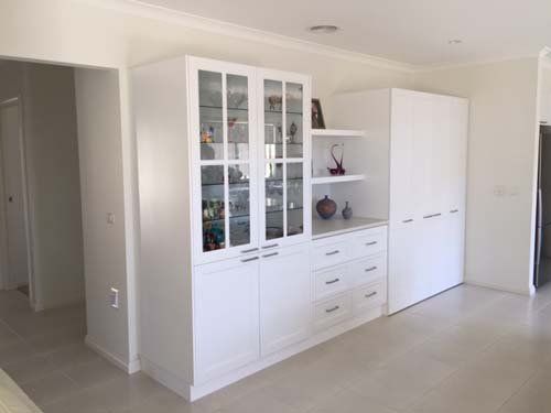 white cabinet closed doors