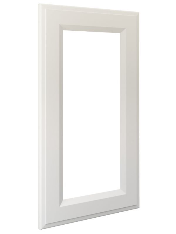 Glass Raised Panel Door Front Style Option With Matte Soft Snowdrift Finish