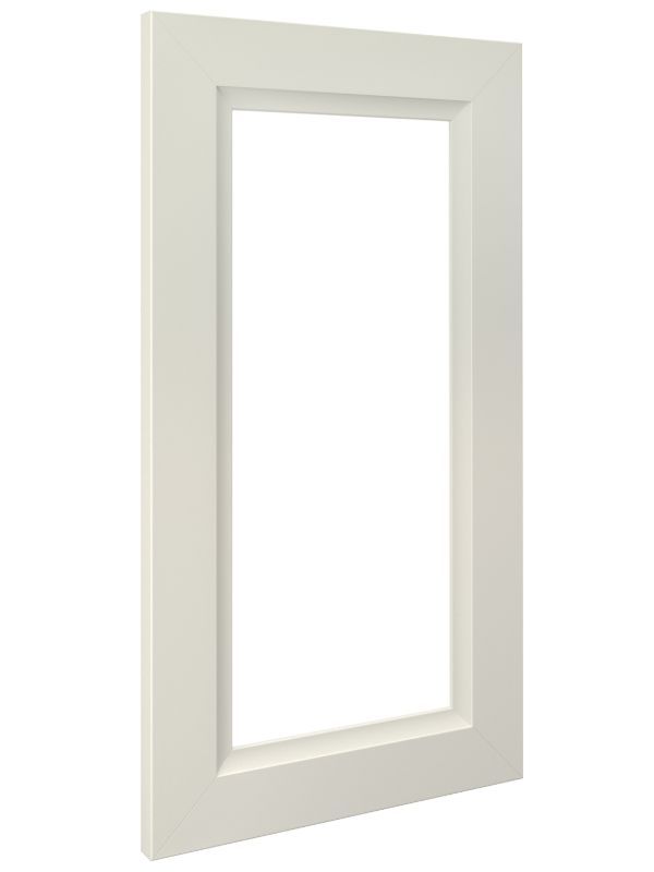 Glass Revere Door Front Style Option With Arctic White Finish