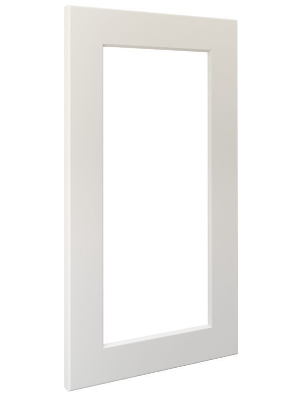 Glass Shaker Door Front Style Option With Matte Soft Snowdrift Finish
