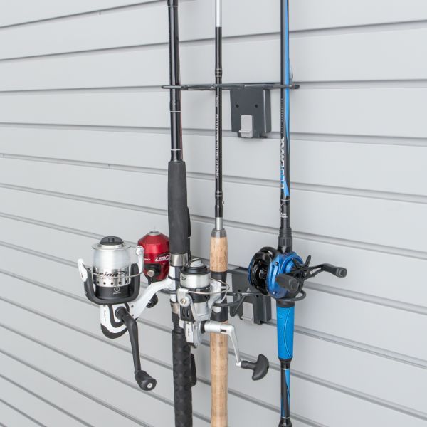 Fishing Rod Holder with Props Accessory for Garage Slatwall