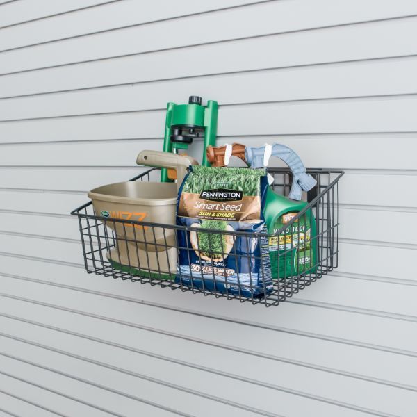 Large Wire Basket with Props Accessory for Garage Slatwall