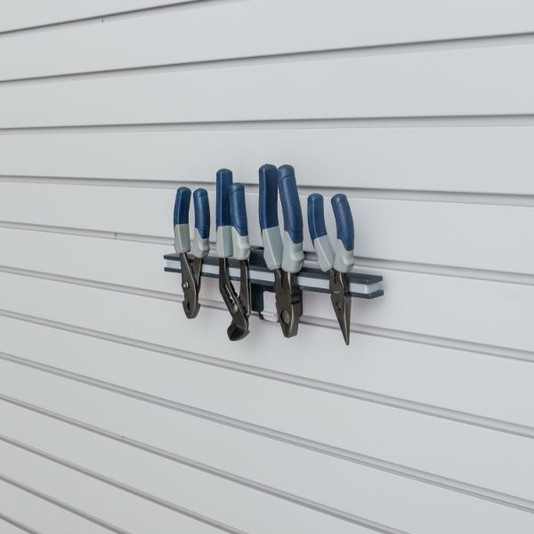 Magnetic Toolbar with Props Accessory for Garage Slatwall